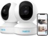 REOLINK Home Security Camera System, 3MP HD Plug-in Indoor WiFi Pan Tilt Pet Camera, Baby Monitor, Night Vision, 2 Way Talk, Smart Human/Pet Detection, Local microSD Card Storage, E1(2 Pack)