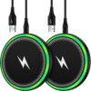 Samsung S25 Wireless Android Charger Fast Charging Pad for Samsung Galaxy S25 Ultra/S24 Plus/FE/S23/S22/S21,2Pack 15W Fast Wireless Phone Charger Station for Motorola Edge 2024/G Stylus 5G/Razr 2024