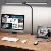 ShineTech Led Desk Lamp for Office Home, Bright Double Head Desk Light with Clamp, Architect Task Lamp 50 Lighting Modes Adjustable Flexible Gooseneck Lamp