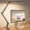 SKYLEO Led Desk Lamp - Desk Light for 31.5" Tall - 5 Color Modes X 11 Brightness Levels - Adjustable Swing Arm - Timmer & Memory Function - 12W Lamp for Desk - Black