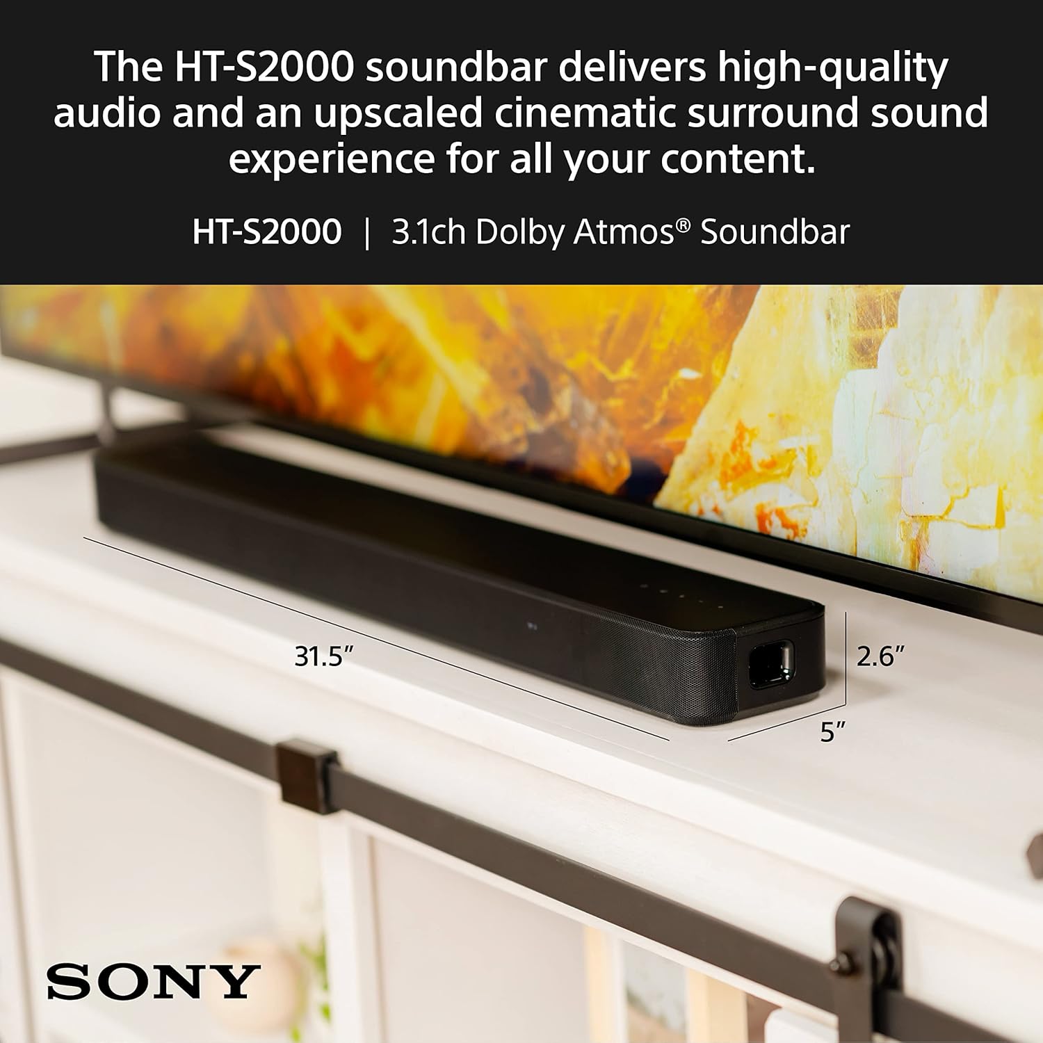 sony ht s2000 compact 3.1 ch dolby atmos sound bar.