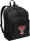 Texas Tech Backpack -Medium Size - Classic Style TTU Red Raiders Backpack - Laptop Sleeve - Lightweight - Durable (Black)