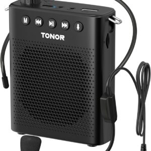 TONOR Portable Voice Amplifier for Teachers, Rechargeable Mini Pa System with Wired Headset Microphone and Waistband, Megaphone Speaker for Classroom, Training, Yoga, Speech, Meeting, Tour Guides K10