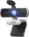UGREEN Full HD 1080P Webcam with Microphone, 2 Noise-Canceling Mics, 85° Fov & Fixed Focus, Plug and Play, Auto Light Correction, Privacy Cover PC Camera for Zoom/Skype/Teams, Switch 2, Silver Gray