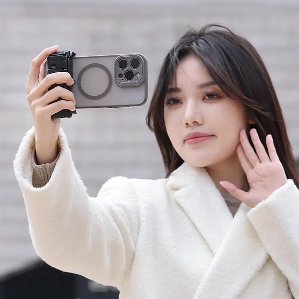 ulanzi jj02 selfie stick tripod, extendable grip phone tripod with detachable remote pocket size, 3 in 1 mini phone grip 2 cold shoe, 10m/393.7'' wireless shutter, vlog livestreaming photography