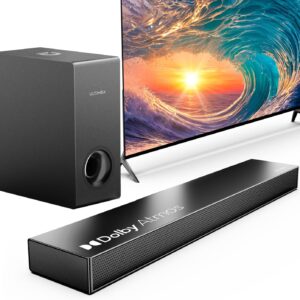 ULTIMEA Sound Bars for Smart TV with Dolby Atmos, 3D Surround Sound System for TV Speakers, 2.1 Soundbar for TV with Subwoofer, Bass Boost, Peak Power 190W, HDMI eARC, Nova S50, 2024 Upgrade