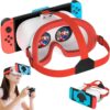 Upgraded VR Headset for Nintendo Switch & Switch OLED Model, Switch VR Glasses with Adjustable HD Lenses and Comfortable Head Strap, Labo VR Kit 3D Goggles for Switch Accessories (White&Blue)