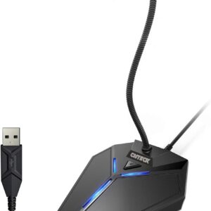 USB Computer Microphone, Plug &Play Desktop Omnidirectional Condenser PC Laptop Mic, Mute Button with LED Indicator, Compatible with Windows/Mac, Ideal for YouTube, Skype, Recording, Games(1.8m /6ft)