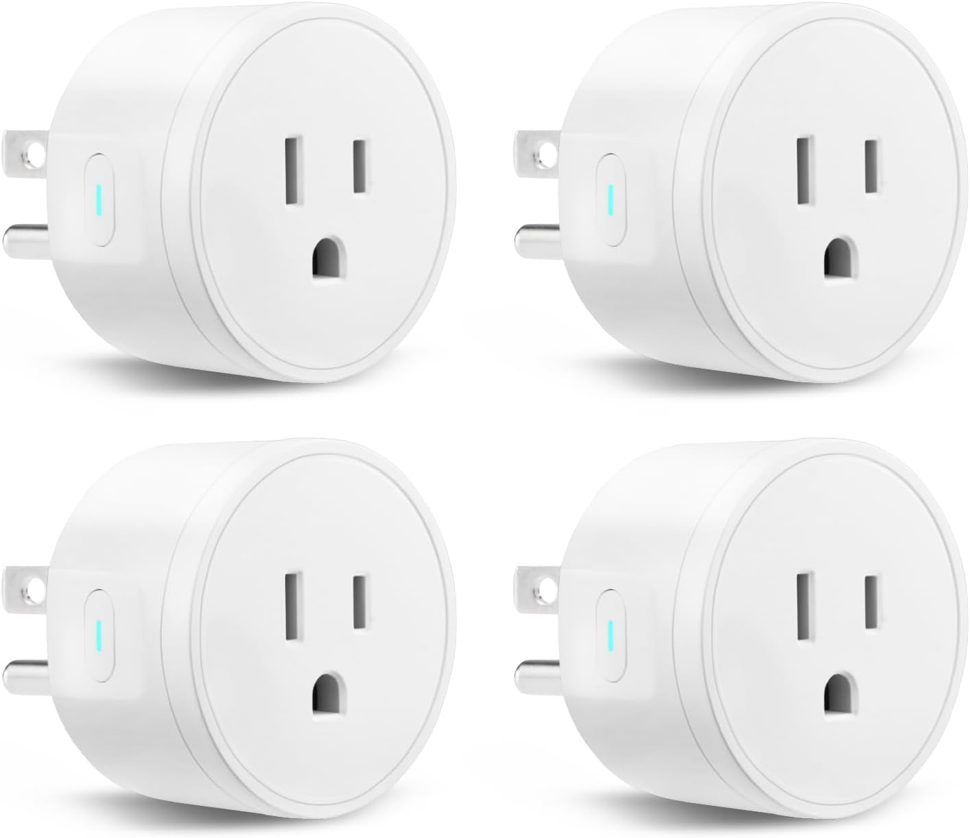 VEVOR Smart Plug, WiFi Smart Outlet Compatible with Alexa and Google Home, WiFi Plugs with Scheduling, App Control & Timer Function, 2.4GHz Wi-Fi Only, 15Amp, No Hub Required, White (4 Pack)