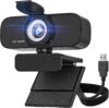 Webcam for PC with Microphone, 1080P Computer Camera with Auto-Focus & Low Light Correction, Plug & Play USB Camera for Laptop/Desktop, Noise-Reducing Mic for Zoom/Skype/Teams/Online Classes
