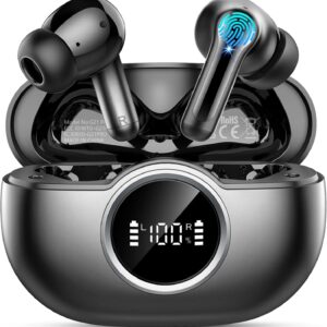 Wireless Earbuds, 2025 Bluetooth 5.4 Headphones 3D Bass Hi-Fi Stereo Ear Buds, 4 ENC Noise Cancelling Mic, 40+Hrs USB-C in-Ear Earphone, IP-X7 Waterproof Sport Workout Gym for Laptop Pad Android iOS