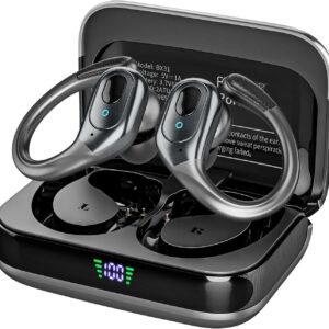 Wireless Earbuds Bluetooth 5.4 Headphones, Noise Canceling Ear Buds with 75hr Playtime, LED Power Display, IPX7 Waterproof Earphones Over-Ear Earphones for Sports/Workouts