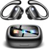 Wireless Earbuds, ENC Noise Cancelling Sport Ear Buds with Multifunctional Touch Screen, Bluetooth 5.4 Headphones, Bass Stereo Sound, 5 EQ Over The Ear Earbuds for Sports/Workout/Gym-Black