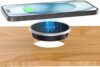 Wireless Magnetic Charger Desk Mount 15W Fast Charger for iPhone 16 Pro Max Plus 15 14 13 12 Series,Magnet Qi Charging Pad/Station for AirPods,Recessed Hidden Under Desktop Hole Save Nightstand Space