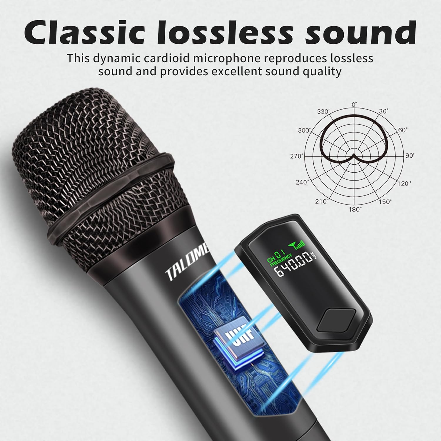 wireless microphone,professional handheld cordless dynamic mic system with rechargeable receiver(160 ft),karaoke microphone set for singing,karaoke,wedding,dj,party,speech,church,pa,k60 1