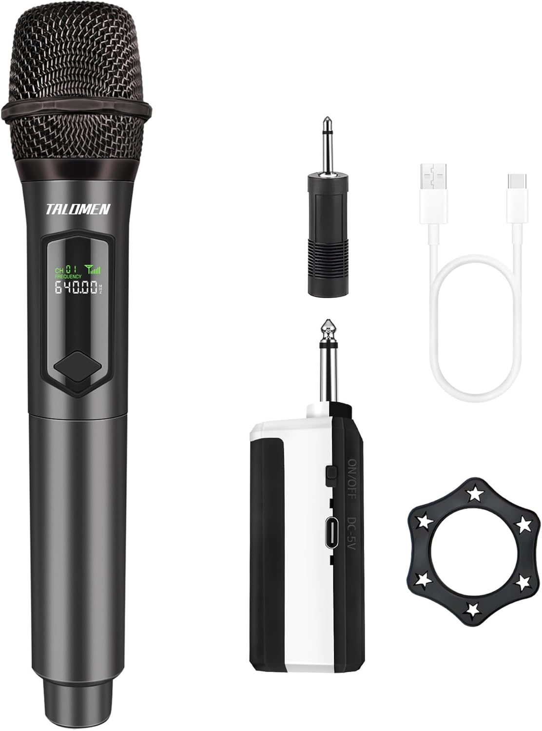 Wireless Microphone,Professional Handheld Cordless Dynamic Mic System with Rechargeable Receiver(160 Ft),Karaoke Microphone Set for Singing,Karaoke,Wedding,DJ,Party,Speech,Church,PA,K60-1