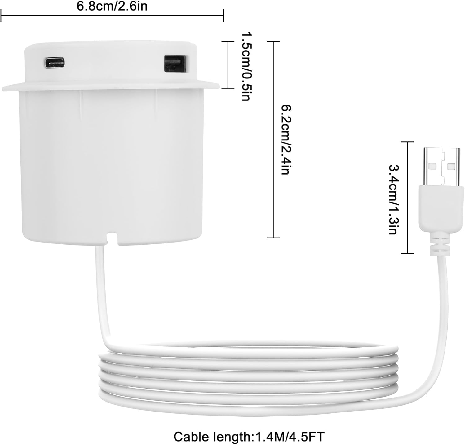 xmsjsiy embedded desktop wireless charger 10w 3 in 1 usb a/type c pop up wireless multifunctional fast charging station for bedside table desks furniture (white) 1pcs