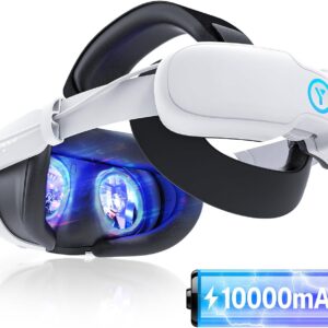 YOGES 10000mAh Battery Head Strap Compatible with Meta Quest 3S & Quest 3, Detachable Magnetic Battery, Rechargeable Headstrap to Extend Playtime for VR Headset Compatible with Meta Quest 3S