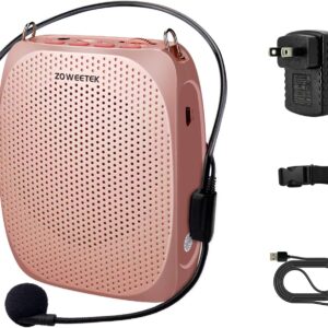 ZOWEETEK Voice Amplifier Microphone Headset for Teachers, Original Personal Voice Amplifier, Work of 12 hrs, Portable Speaker for Classroom, Speech, Tour Guide,Support MP3 Format Audio,Power Amplifier