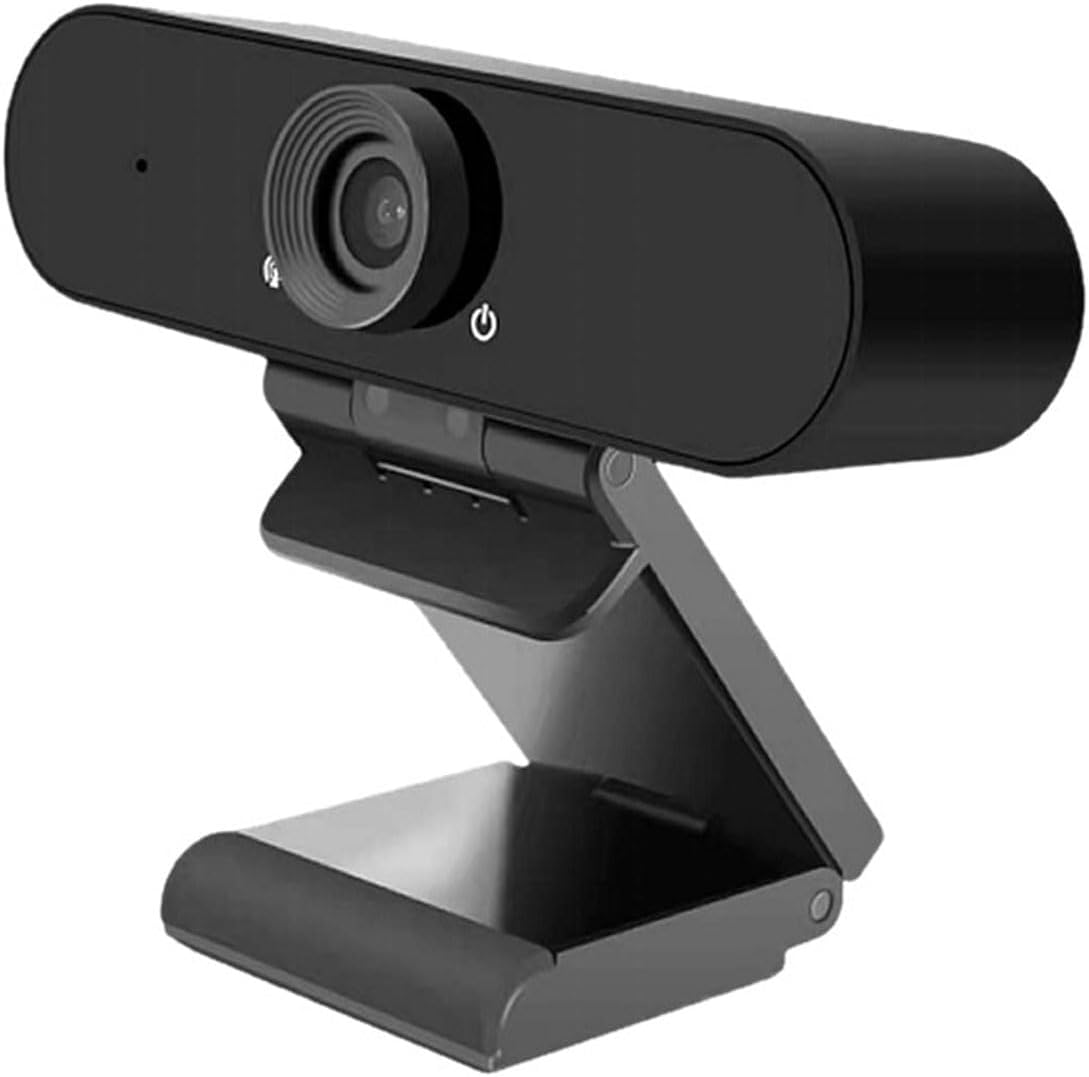 1080p Webcam with Dual Stereo Microphones & Privacy Cover, Full HD USB Desktop Web Computer Camera with Auto Light Correction for Video Conferences, Compatible with Windows & Mac, PC & Laptop