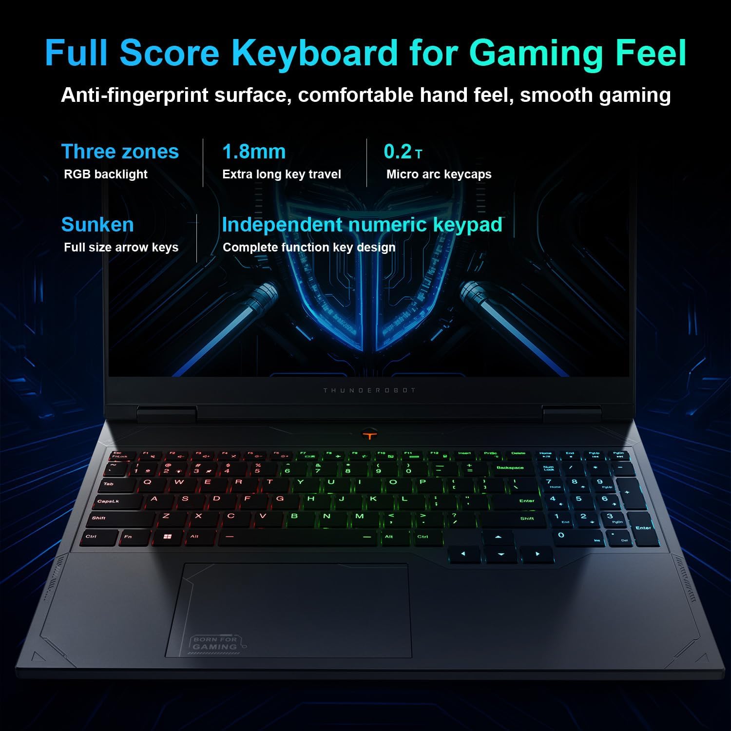 thunderobot radiant 16 5060 gaming laptop, 16" qhd+ 300hz 2.5k display, core i7 14650hx, nvidia geforce rtx 5060, 64gb ddr5 ram, 2tb ssd, rgb backlit keyboard, wi fi 6, win11 home