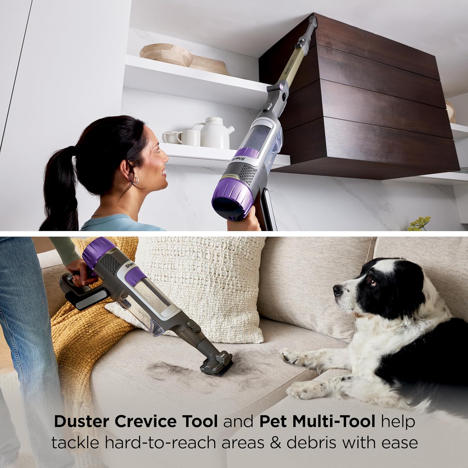 shark cordless vacuum cleaner with hepa filter, powerdetect clean & empty, powerful suction, auto empty system, pet hair pickup, carpets & hardfloor, dark gray, ip3251