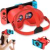 Upgraded VR Headset for Nintendo Switch & Switch OLED Model, Switch VR Glasses with Adjustable HD Lenses and Comfortable Head Strap, Labo VR Kit 3D Goggles for Switch Accessories (Orange&Blue)