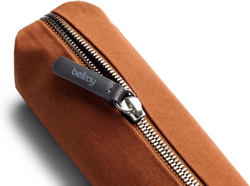 bellroy pencil case, work accessories, woven fabric (pens, cables, stationery and personal items) bronze