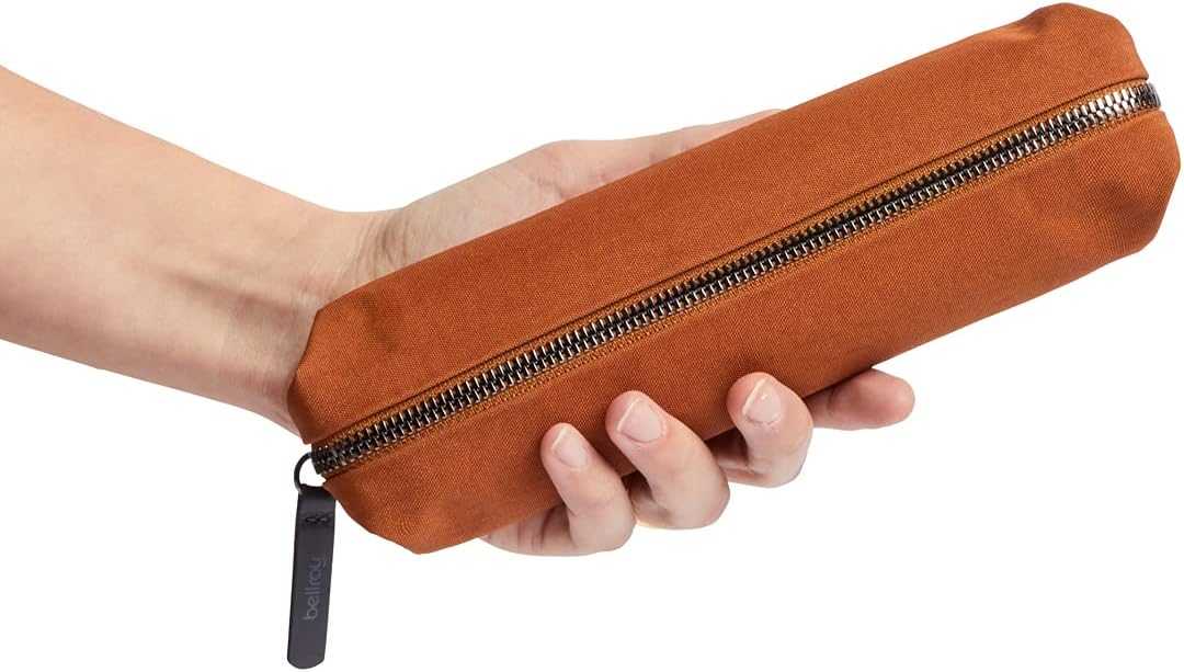 bellroy pencil case, work accessories, woven fabric (pens, cables, stationery and personal items) bronze