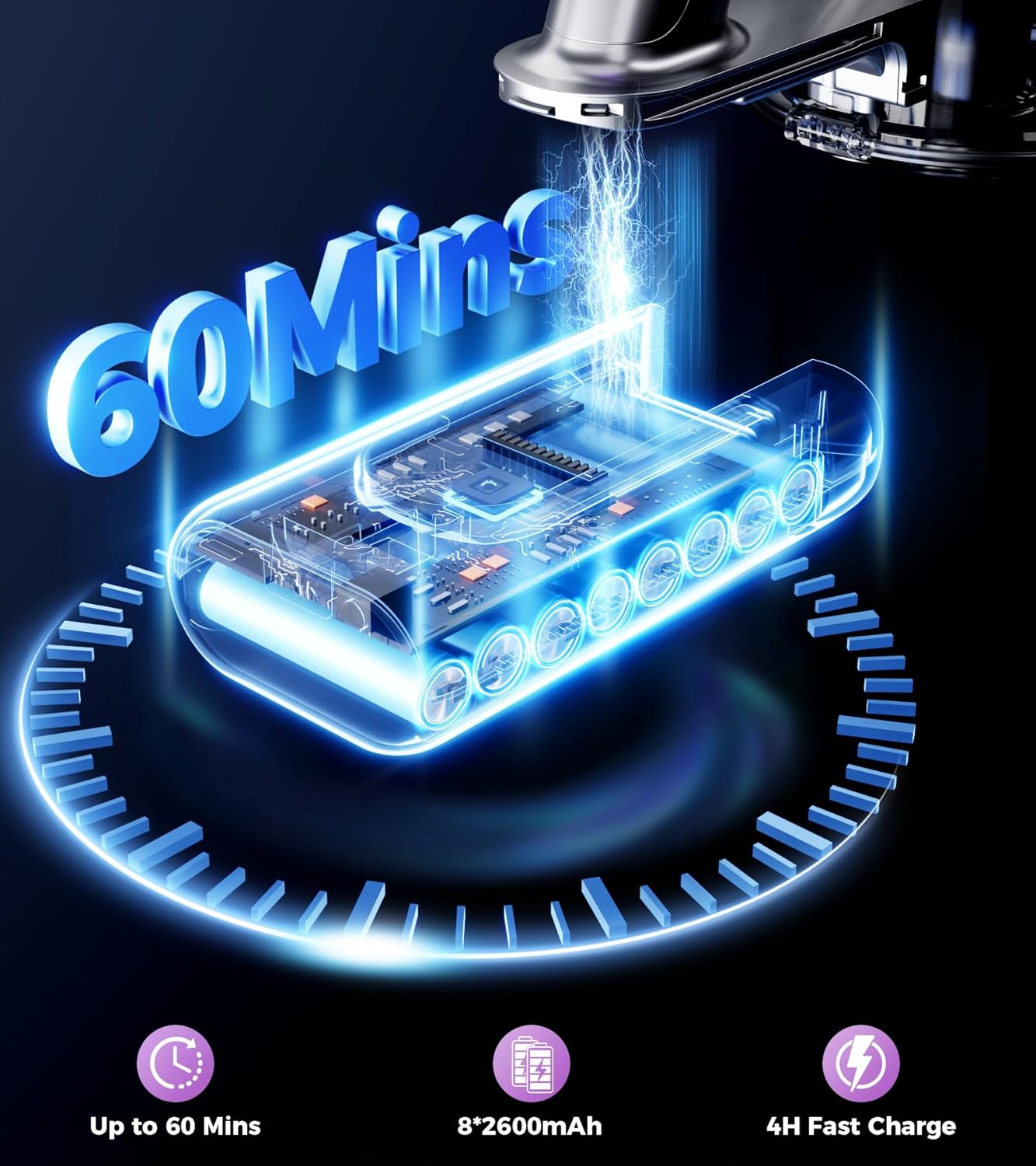 cordless vacuum cleaner, 500w 40kpa 60mins vacuum cleaners for home, self standing stick vacuum with lde display, wall mount charging, anti tangle wireless vacuum for carpet pet hair hardfloor