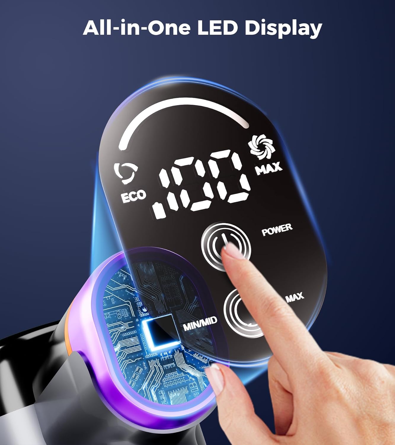 cordless vacuum cleaner, 500w 40kpa 60mins vacuum cleaners for home, self standing stick vacuum with lde display, wall mount charging, anti tangle wireless vacuum for carpet pet hair hardfloor