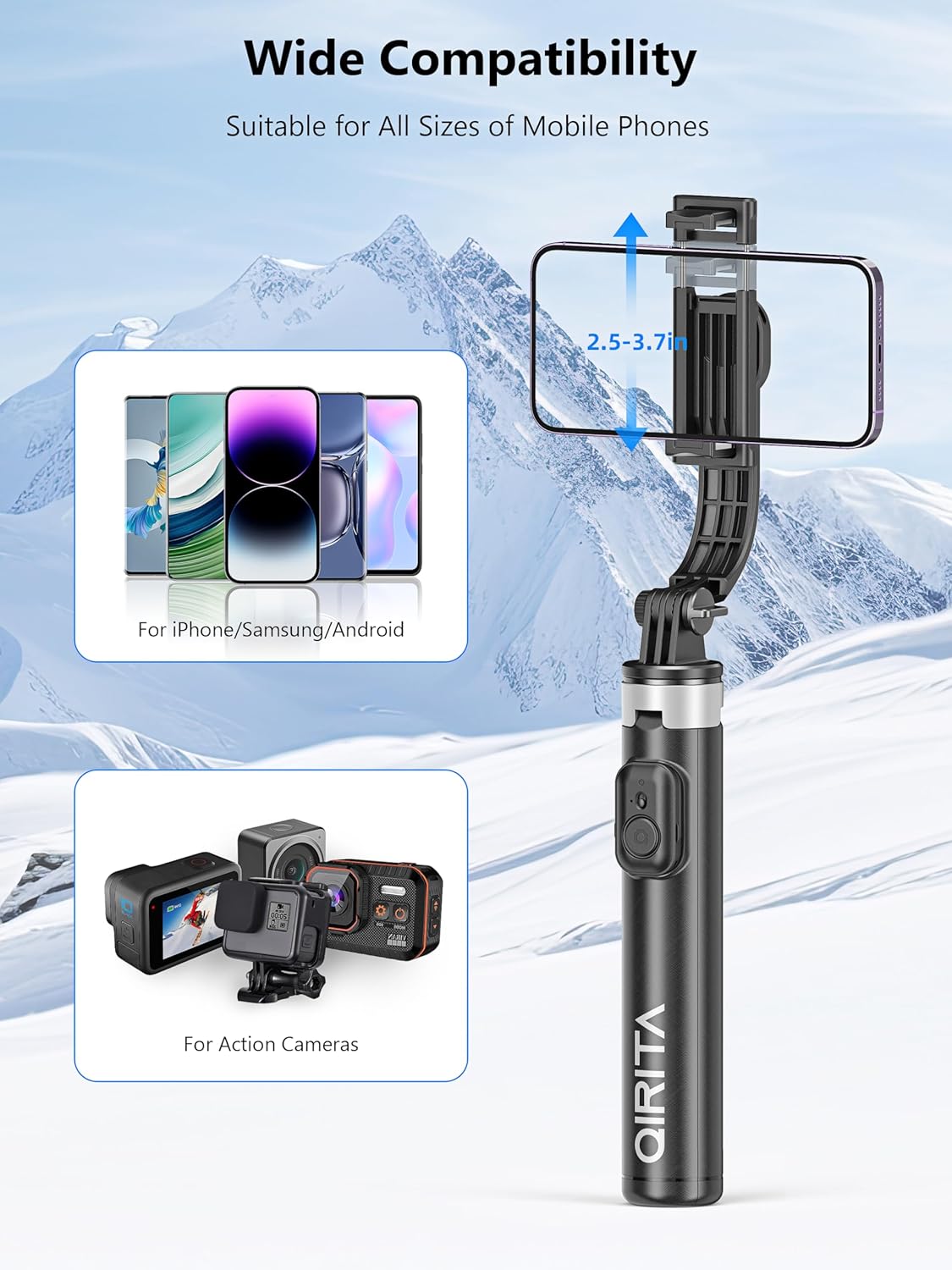 selfie stick & phone tripod, all in 1 selfie stick with remote, phone travel tripod stand for video recording, live streaming, photograph, group photo, vlog compatible with all cellphones