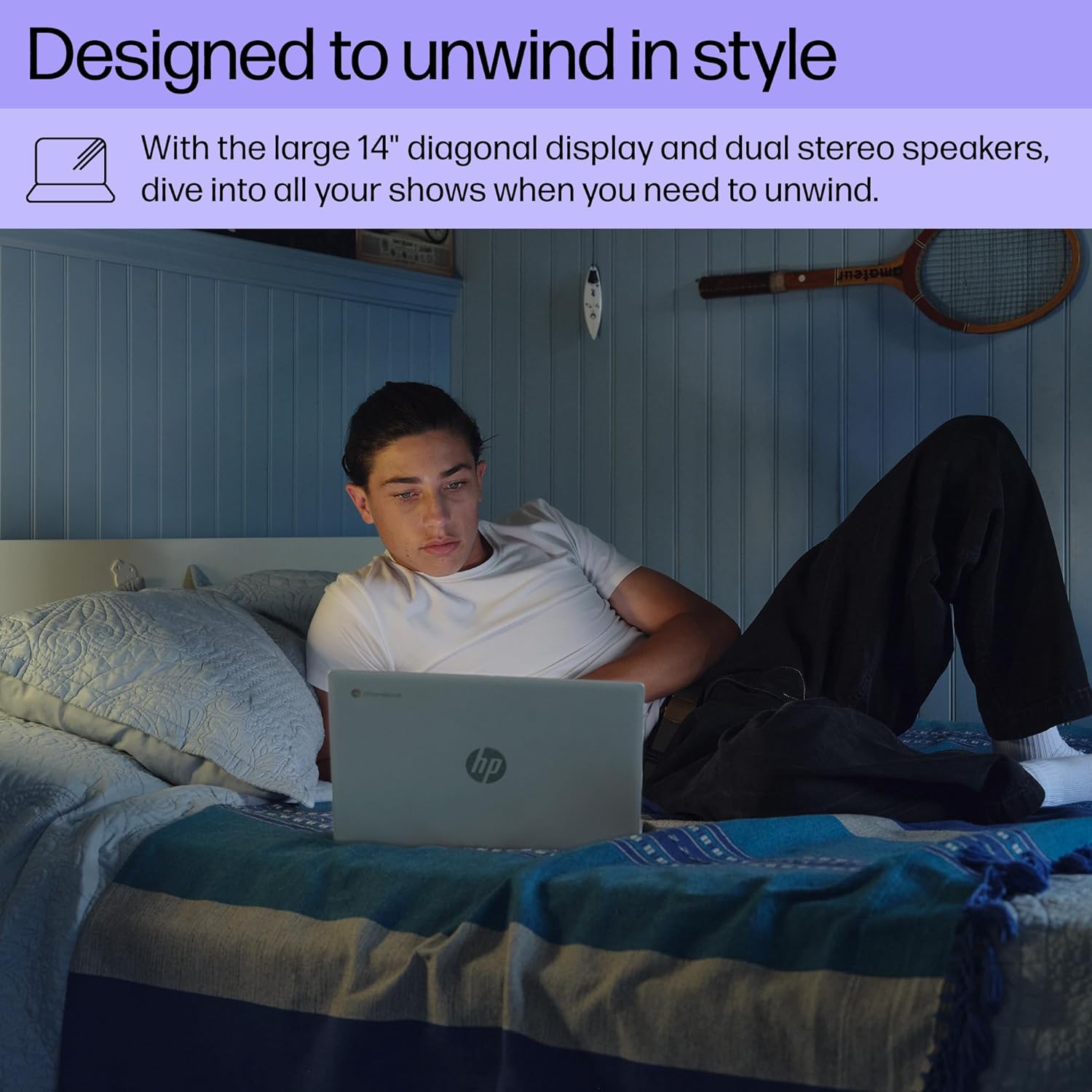 hp chromebook 14 inch laptop, hd display, intel processor n100, 4 gb ram, 64 gb emmc, intel uhd graphics, chrome os, glacier silver, 14a nf0019nr