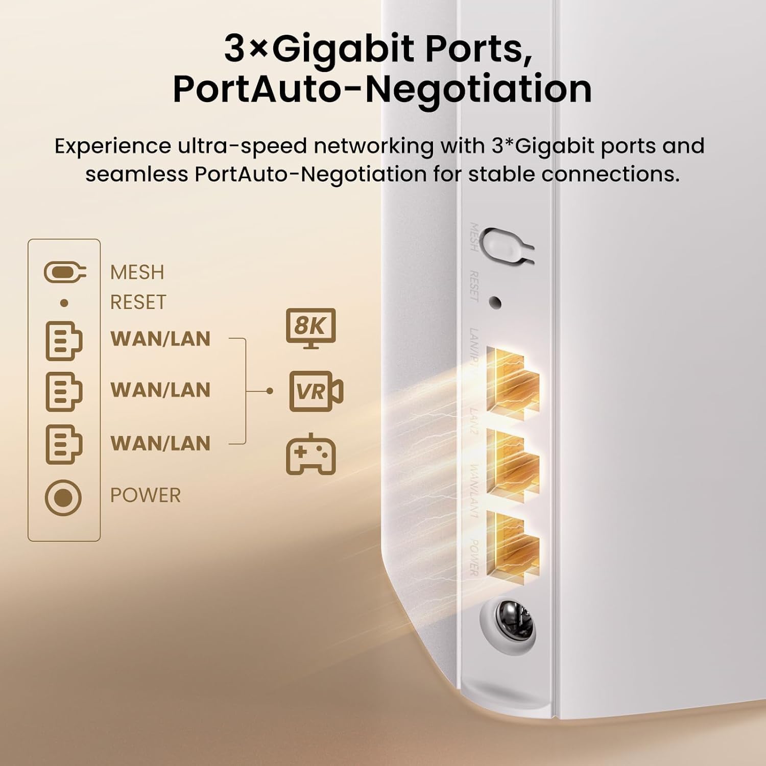 tenda be3600 dual band wifi 7 mesh wifi system 3*full gigabit ports, supports 160+ devices, vpn, mlo, 4k qam, seamless roaming, internet backhaul me3 pro (3 pack)