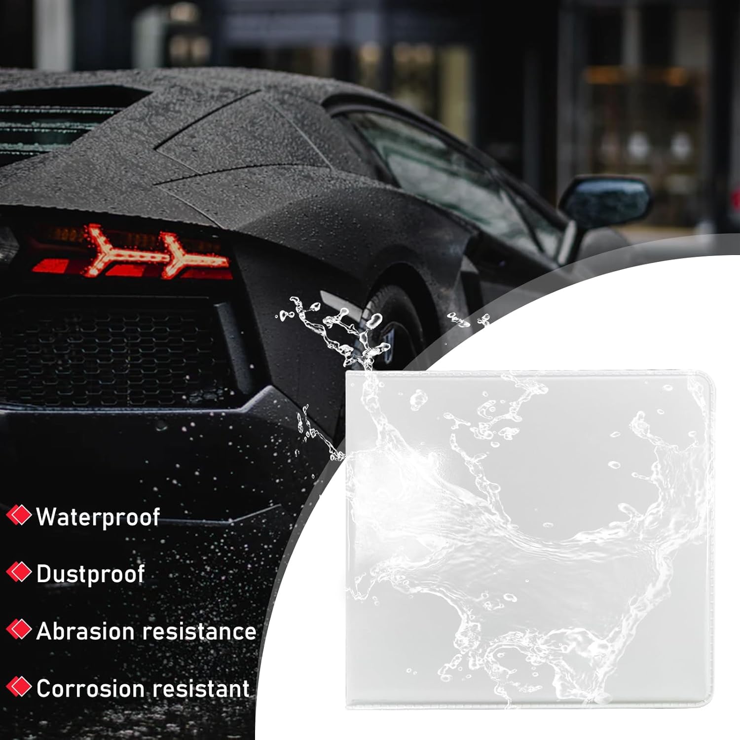 ziciner 2pcs car registration and insurance holder, 5.2"× 4.7" premium auto glove box organizer with closure, essential vehicle document holder for card, driver license (white)