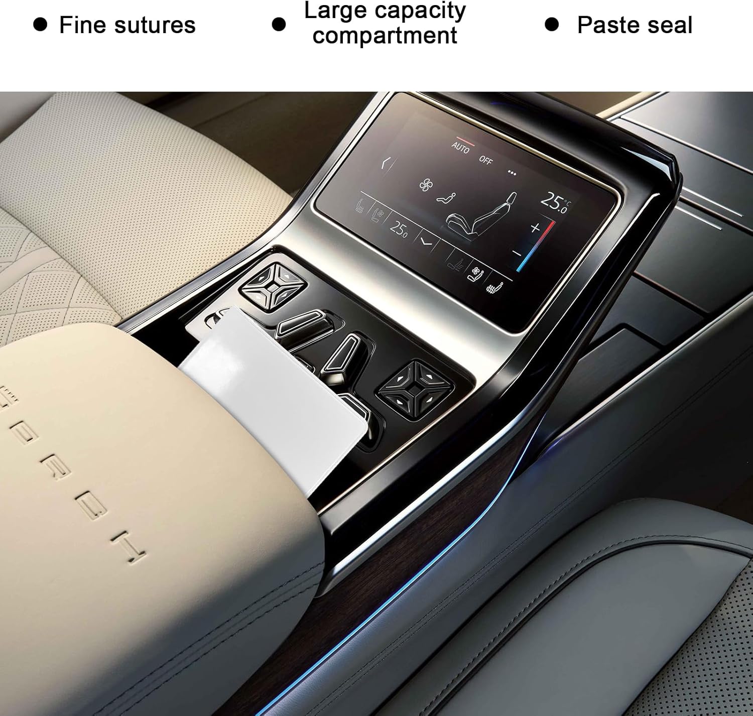 ziciner 2pcs car registration and insurance holder, 5.2"× 4.7" premium auto glove box organizer with closure, essential vehicle document holder for card, driver license (white)