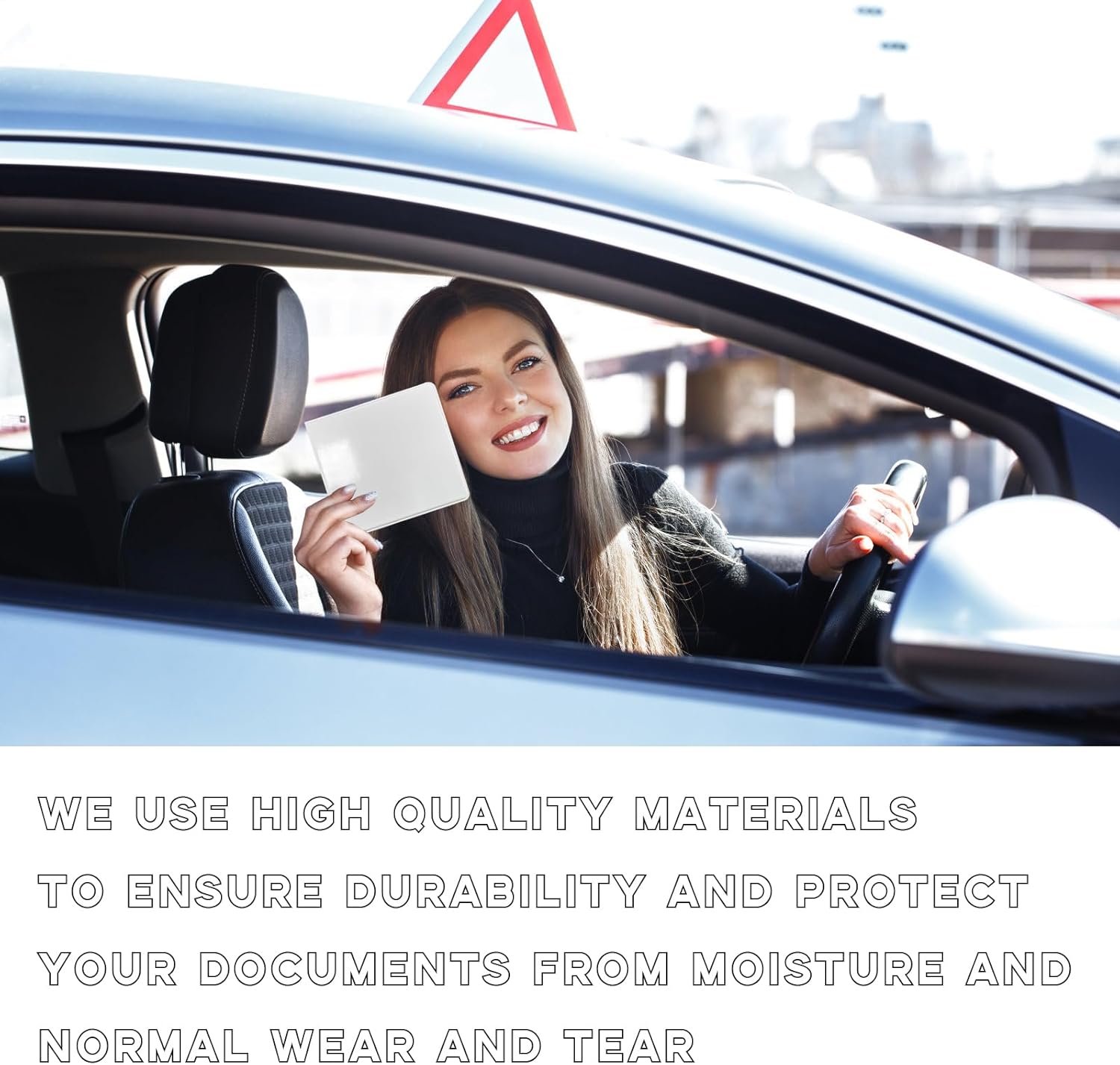 ziciner 2pcs car registration and insurance holder, 5.2"× 4.7" premium auto glove box organizer with closure, essential vehicle document holder for card, driver license (white)