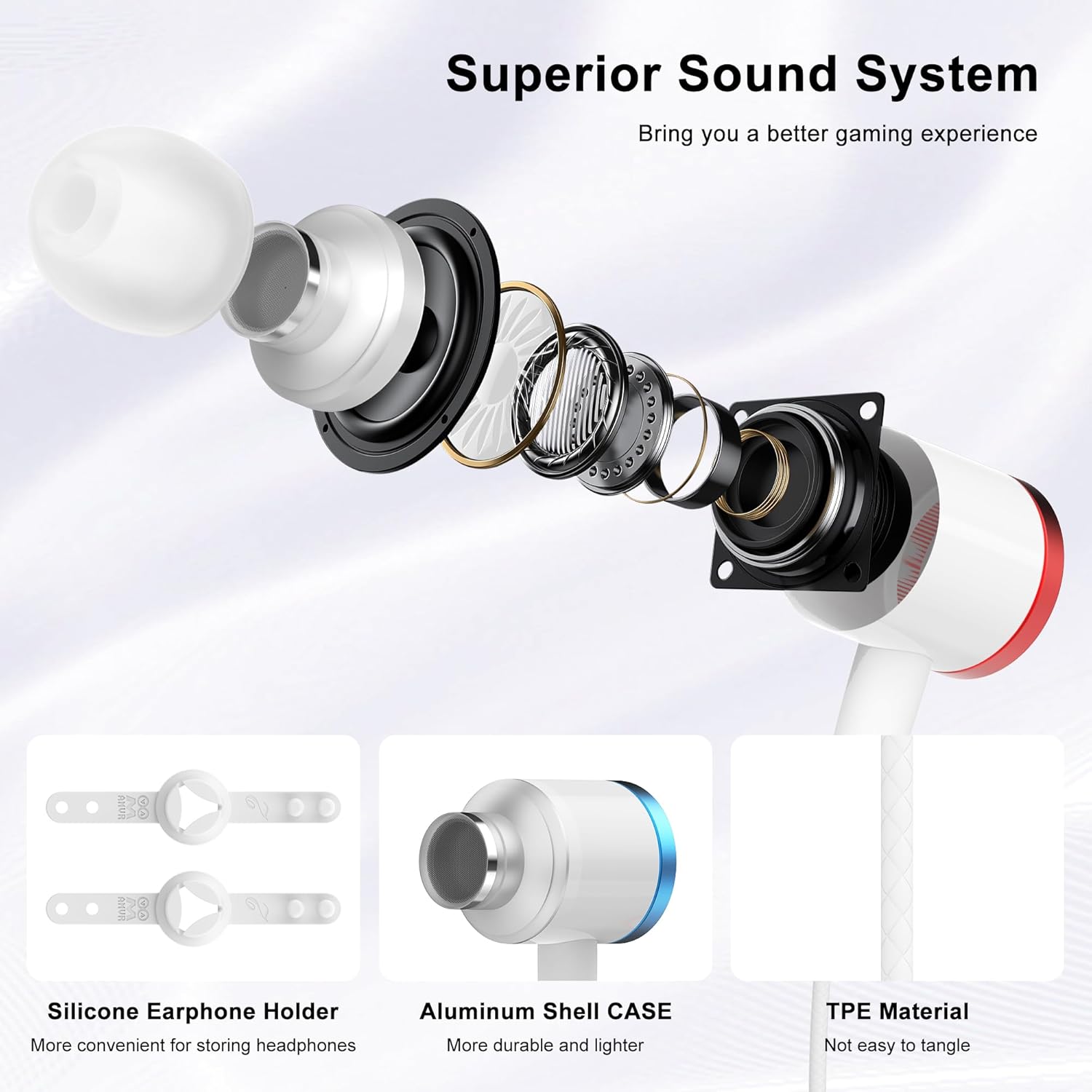 amvr noise isolating earbuds earphones custom made compatible with meta quest 2 vr headset, with 3d 360 degree sound in ear headphones and earphone silicone holders (not compatible with q3/q3s)