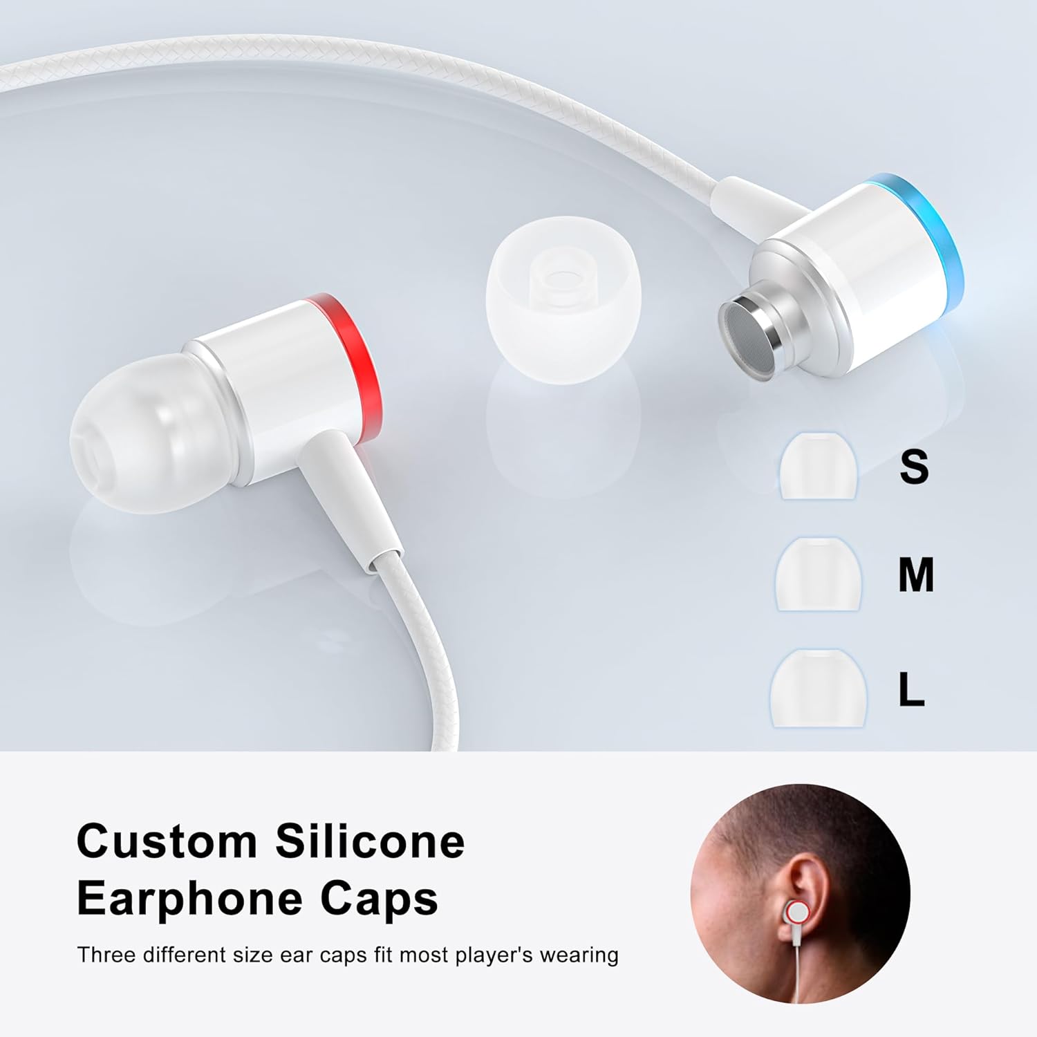 amvr noise isolating earbuds earphones custom made compatible with meta quest 2 vr headset, with 3d 360 degree sound in ear headphones and earphone silicone holders (not compatible with q3/q3s)