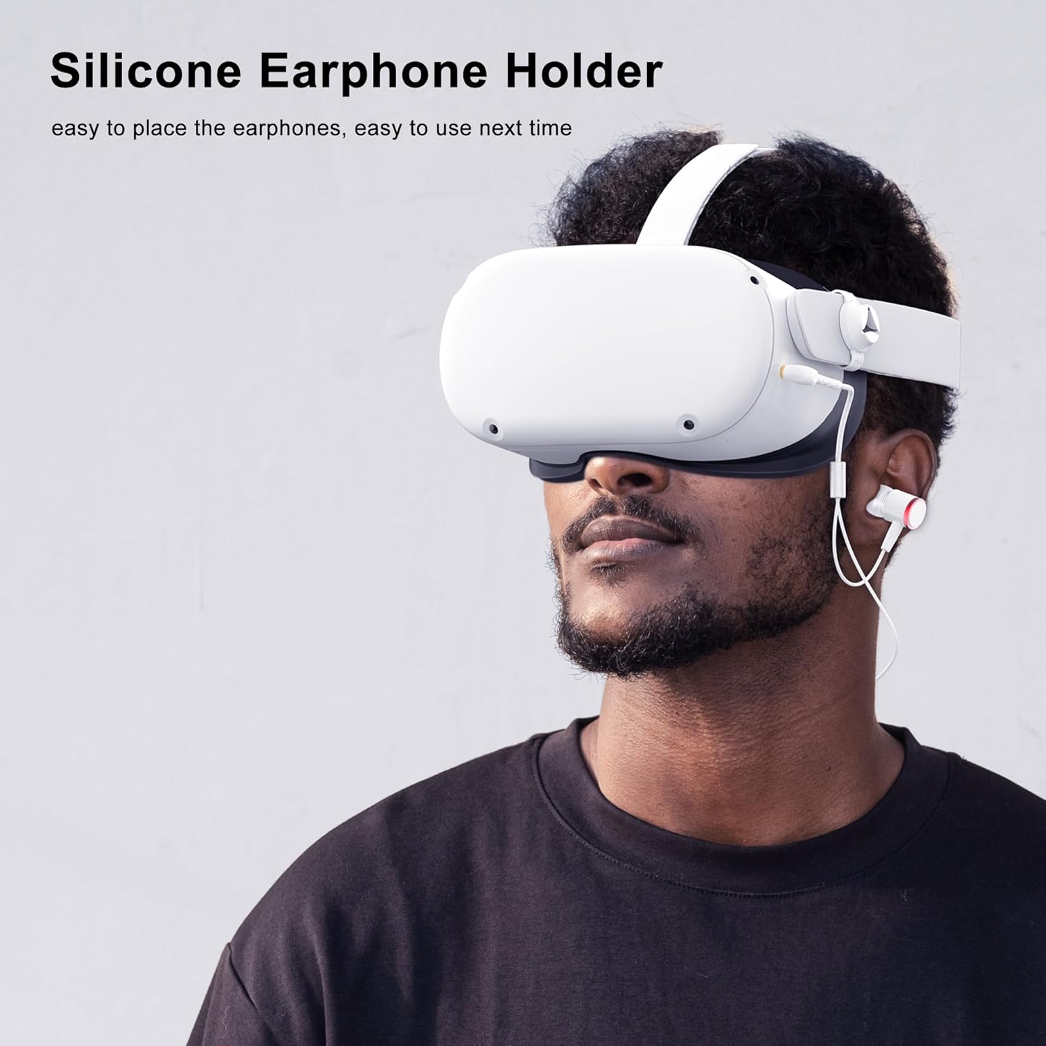 amvr noise isolating earbuds earphones custom made compatible with meta quest 2 vr headset, with 3d 360 degree sound in ear headphones and earphone silicone holders (not compatible with q3/q3s)