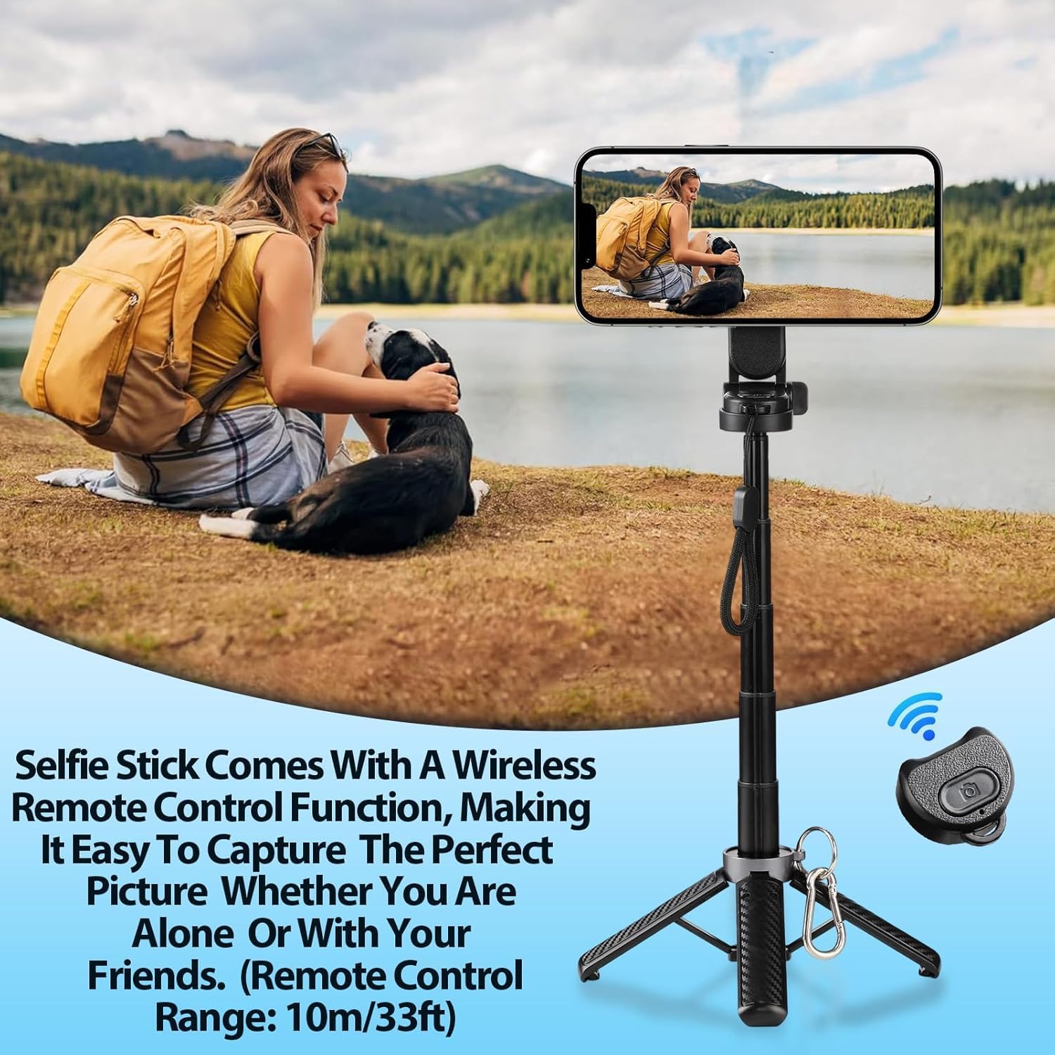 4 in 1 multifunctional 360° rotation magnetic selfie stick universal magnetic phone tripod with wireless remote,portable extendable mag tripod,for video recording & vlog,for iphone & android