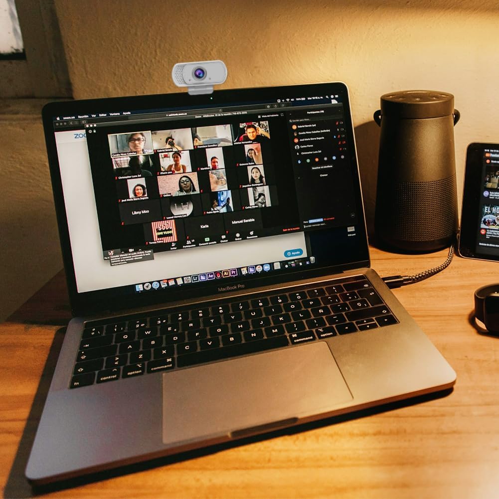 generic gohzq 1080p webcam streaming camera webcam for pc with built in microphone & privacy cover tripod & usb c adapter for twitch/zoom/skype/teams etc, conferencing and video calling, white