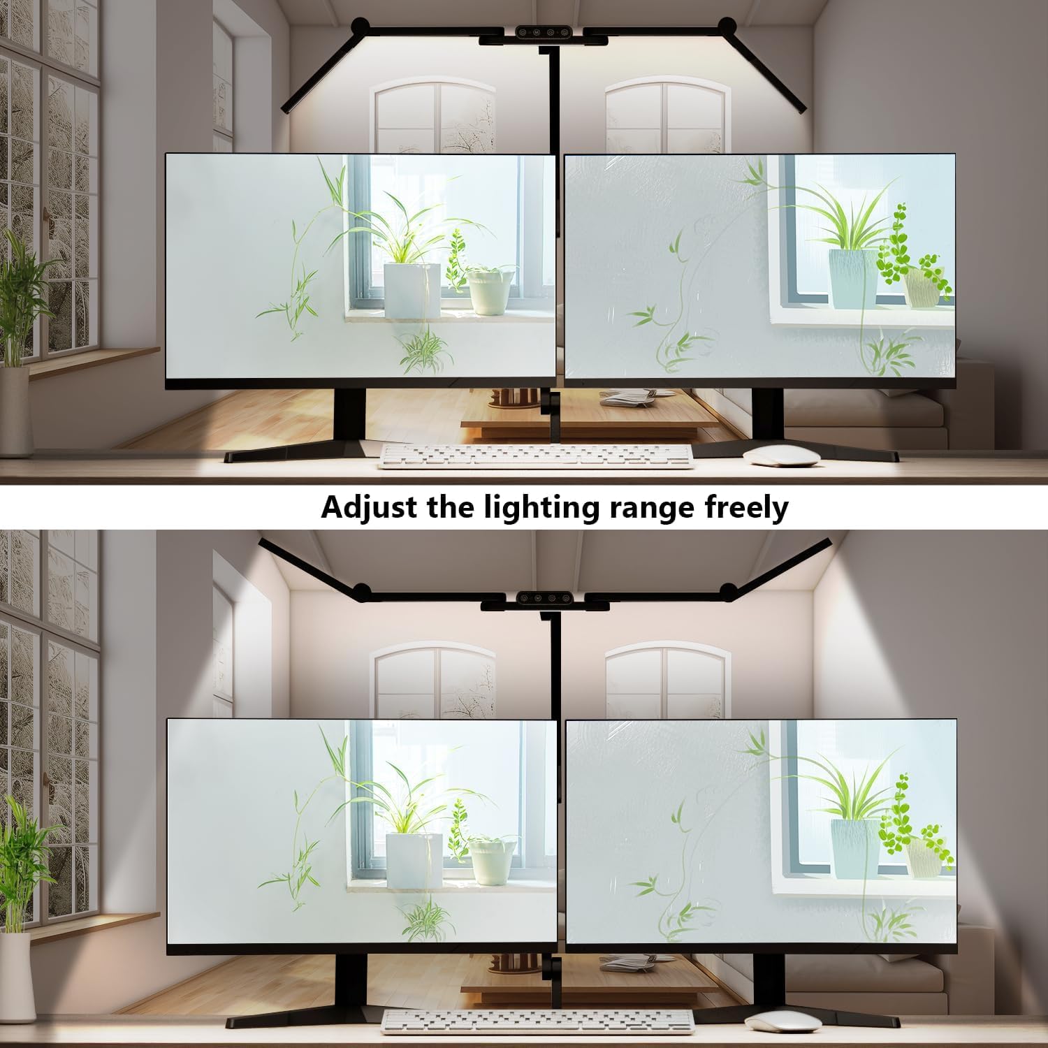 architect desk lamp with 5 light bars for home office, 32.5inch long led desk light with clamp, 24w tall foldable computer lamp with swing arm, bright table light for desktop working drafting