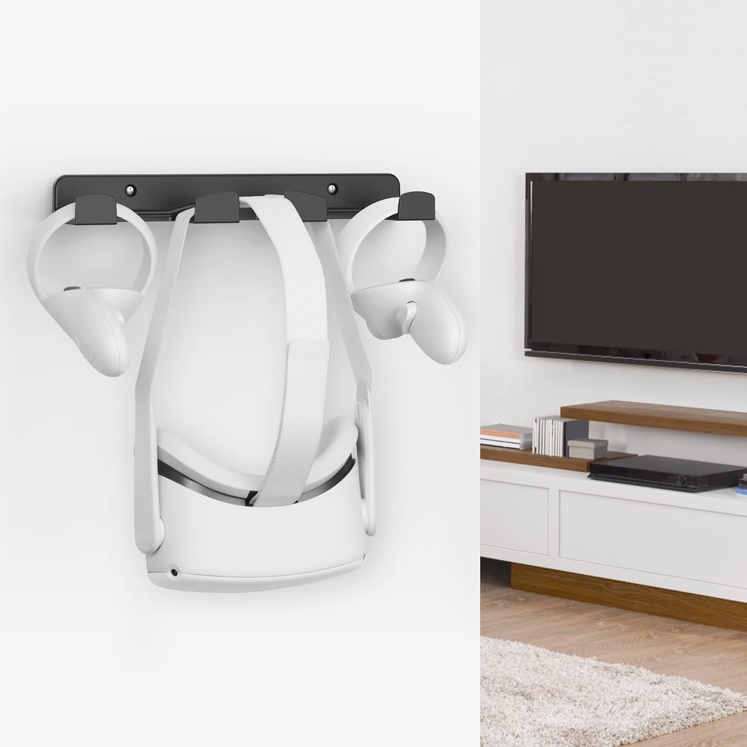 sokusin vr wall mount storage stand holder hook for meta/oculus quest 2/3/quest/rift/rift s/psvr 2/valve index/htc vive/hp reverb g2/playstation vr headsets, gaming controller hanger space saving
