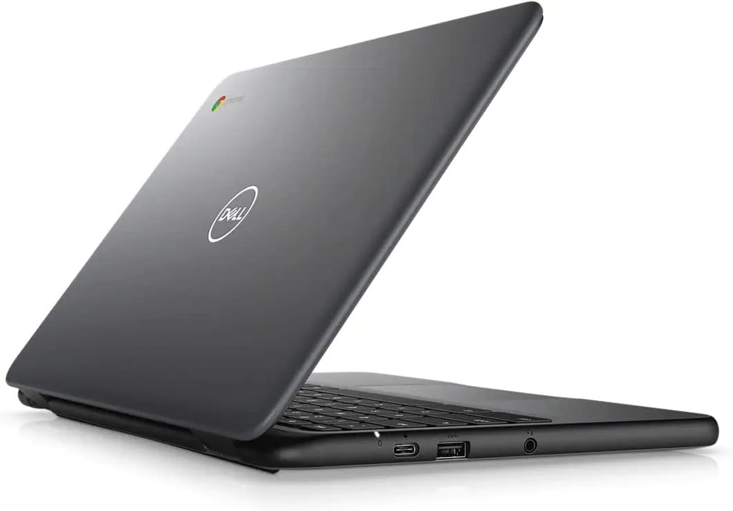 dell chromebook 11 3100 11.6"" touchscreen chromebook hd 1366 x 768 celeron 4gb ram 32gb flash memory, black (renewed)