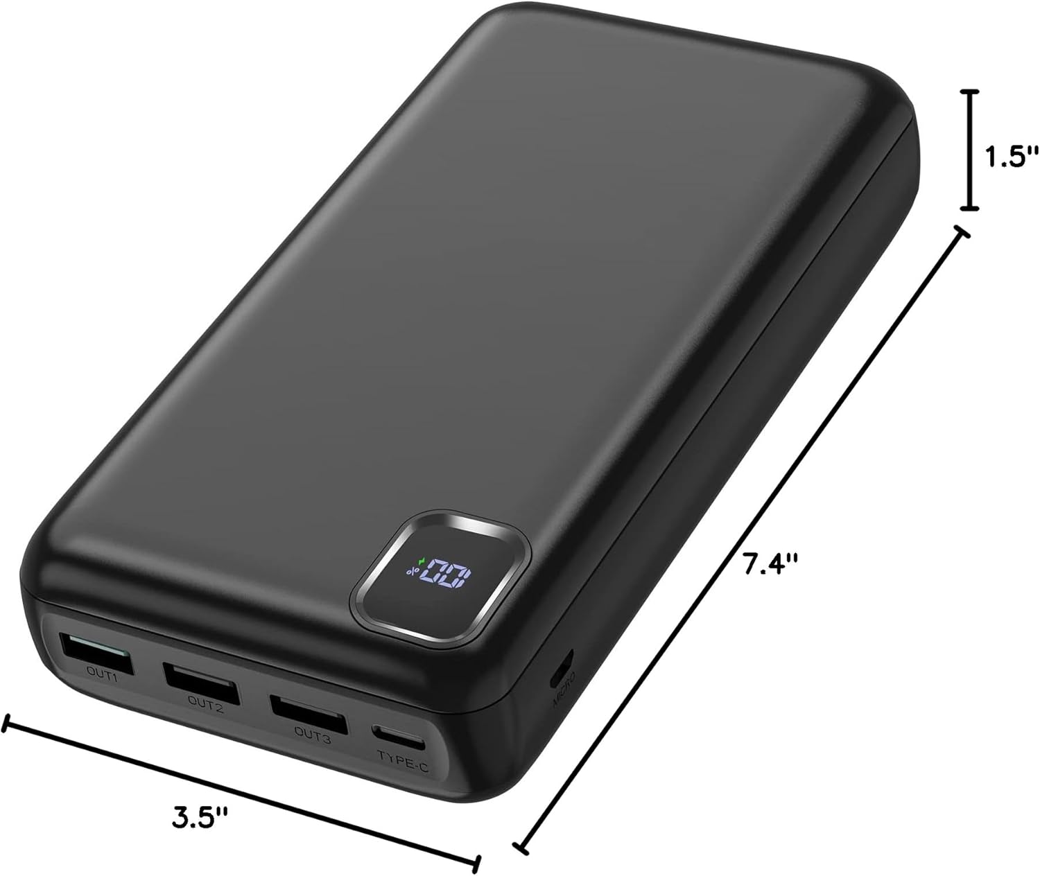 portable charger power bank 50000mah powerbank pd 30w and qc 4.0 fast charging external battery pack with usb c led 4 outputs & 2 inputs portable charging for iphone 15 14 13 pro, samsung