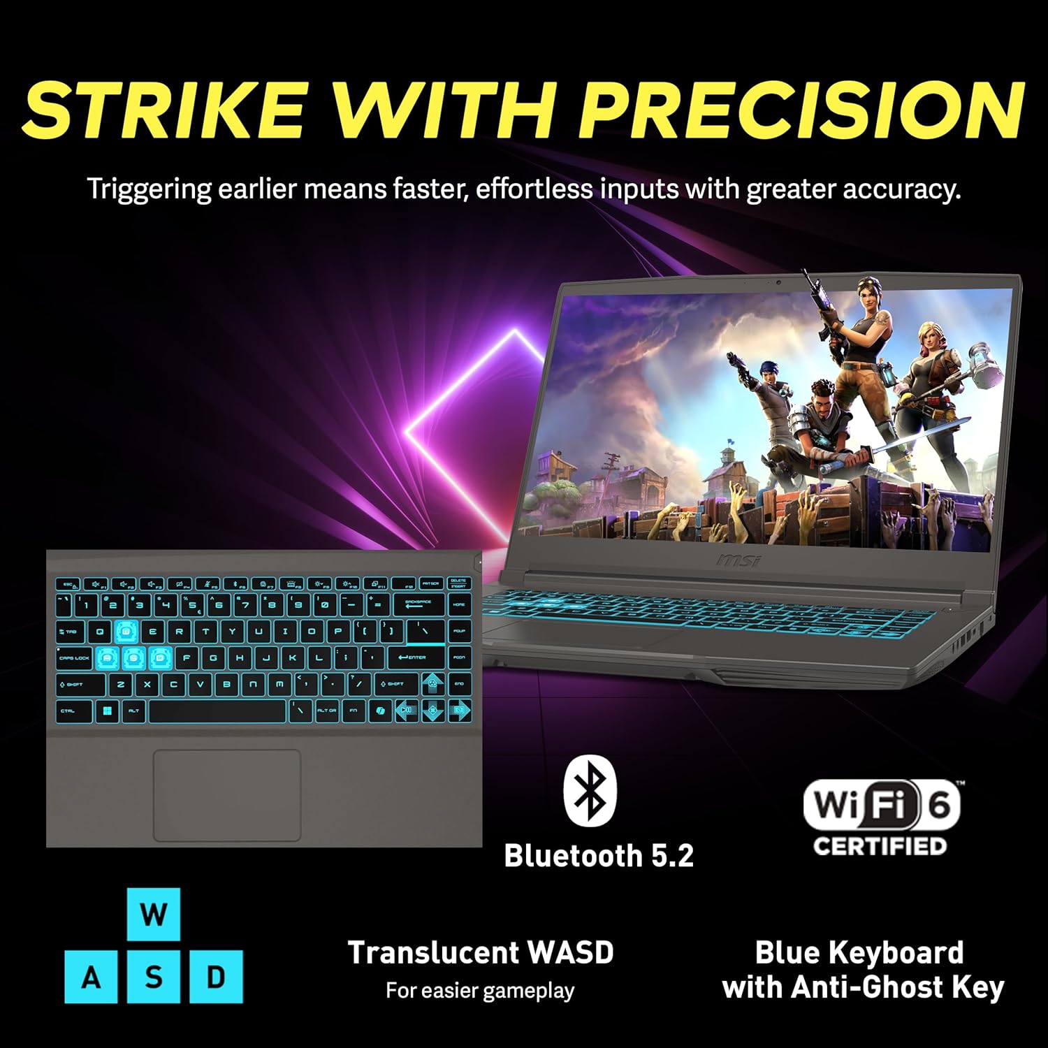 msi thin 15.6" 144hz fhd ips display gaming laptop, intel core i5 13420h, 16gb ram, 1tb ssd, nvidia geforce rtx 3050, backlit keyboard, wi fi 6, win 11 home, gray, 512gb docking station set