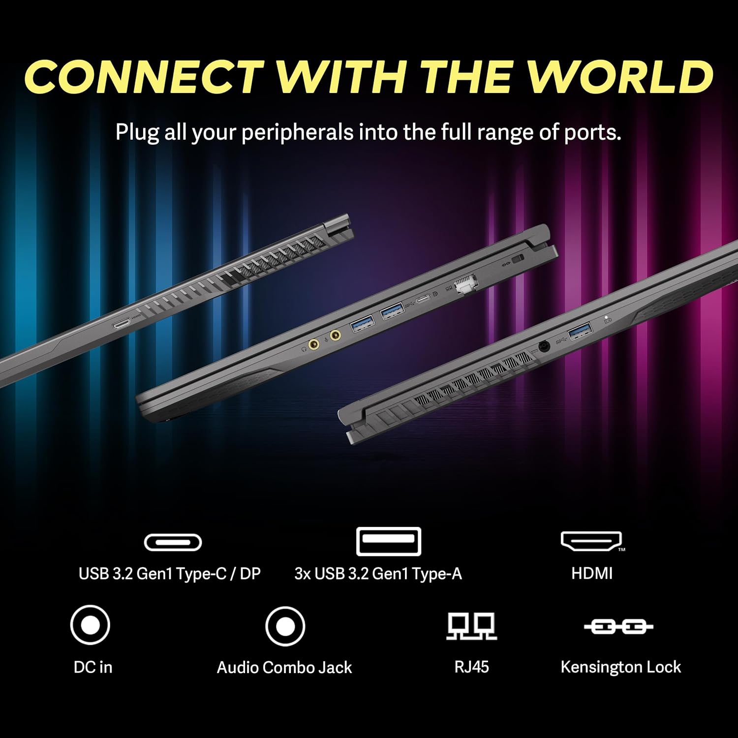 msi thin 15.6" 144hz fhd ips display gaming laptop, intel core i5 13420h, 16gb ram, 1tb ssd, nvidia geforce rtx 3050, backlit keyboard, wi fi 6, win 11 home, gray, 512gb docking station set