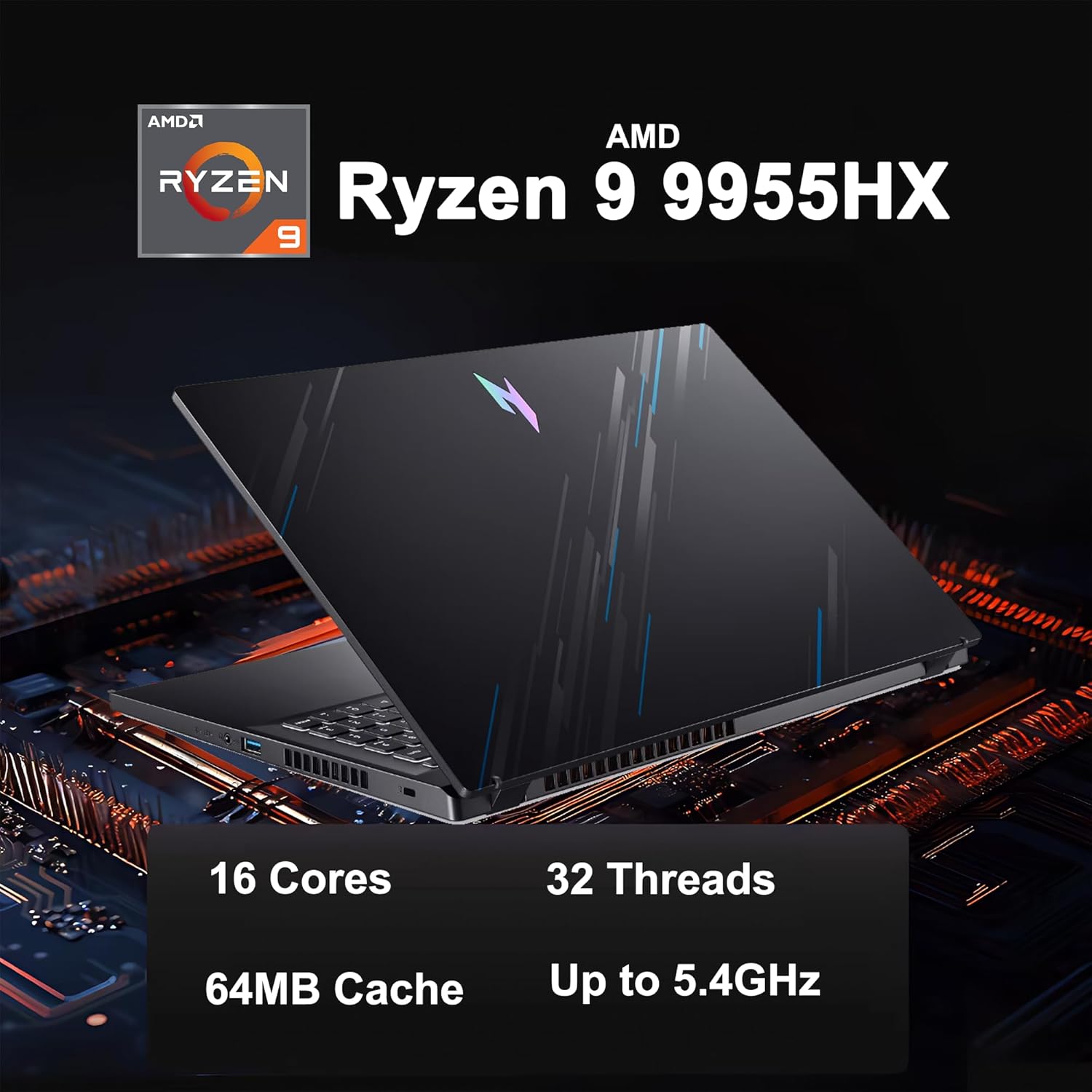 asus rog strix g18 g814 gaming laptop 18" 2.5k (2560x1600) 240hz (100% dci p3, 3ms) amd 16 core ryzen 9 9955hx (beats i9 14900hx) 64gb ram 4tb ssd geforce rtx 5070 rgb backlit wifi6e win11 icp hub