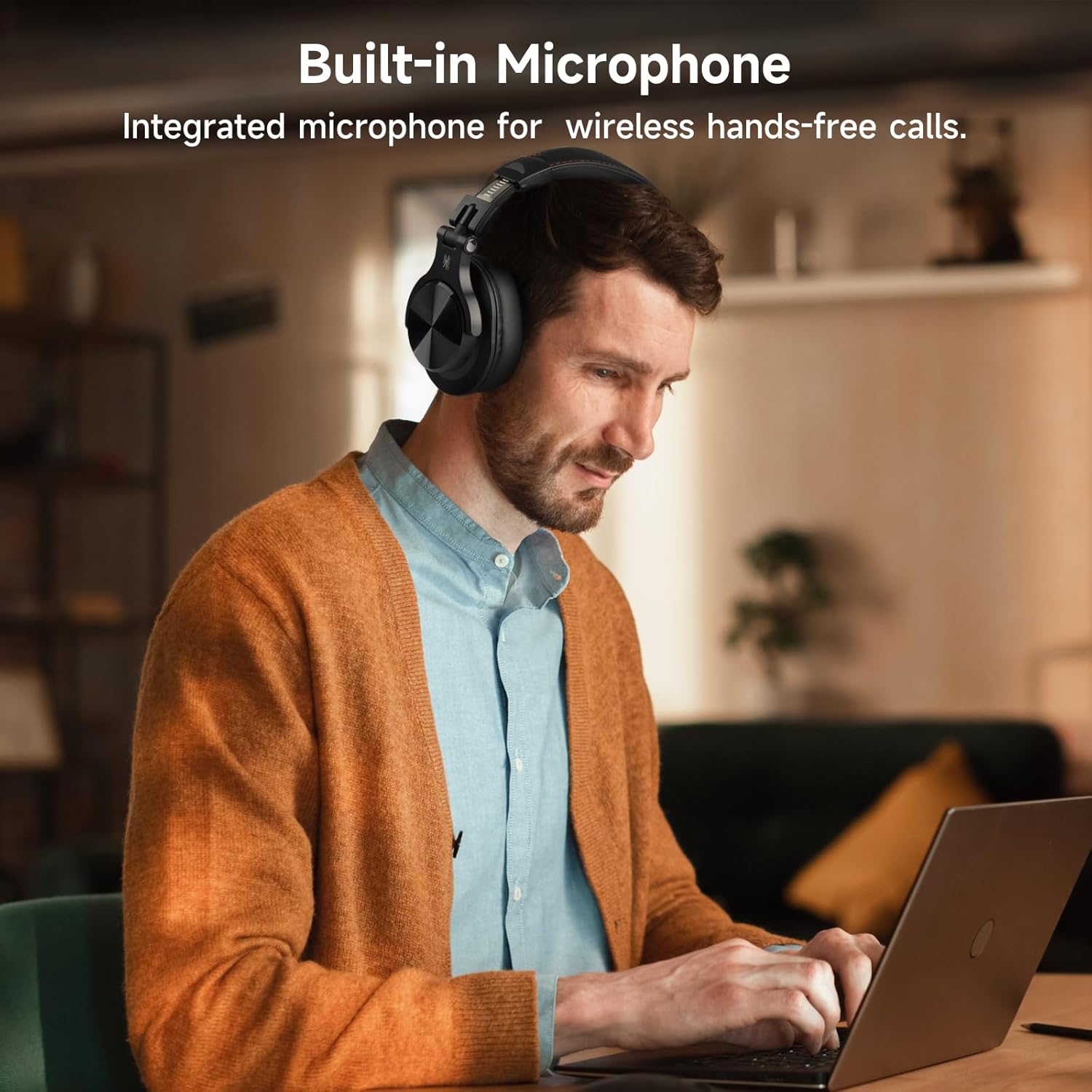 oneodio a70 bluetooth over ear headphones, wireless headphones with 72h playtime, hi res, built in mic, 3.5mm/6.35mm wired audio jack for studio monitor & mixing dj guitar amp, computer laptop pc